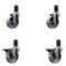 Service Caster 4'' Semi Steel Wheel Swivel 1-5/8'' Expanding Stem Caster Set 2 Brakes, 4PK SCC-EX20S415-SSR-2-PLB-2-158 - alternate 1
